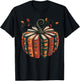 Fall Book Pumpkin Retro Reading Halloween Teacher T-Shirt - T-Shirt | Black