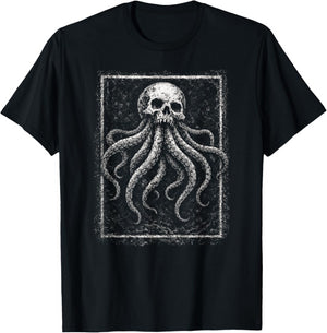 Skull Octopus Alt Grunge Goth Alternative Gothic Aesthetic T-Shirt - T-Shirt | Black