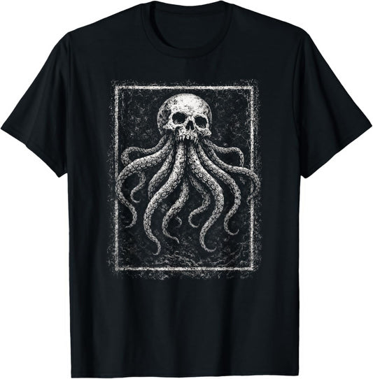Skull Octopus Alt Grunge Goth Alternative Gothic Aesthetic T-Shirt - T-Shirt | Black