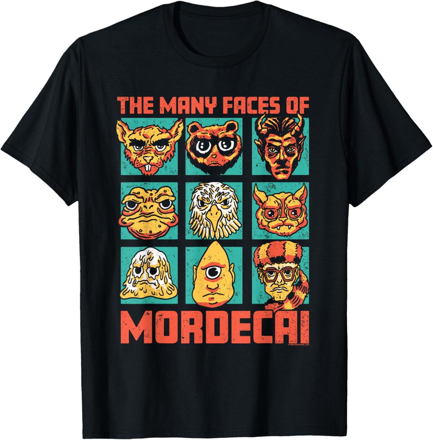 DCC Many Faces of Mordecai Grid Funny Gamer Series Book T-Shirt - T-Shirt | Black