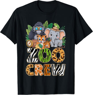 Zoo Crew Cute Jungle Animals Safari Adventure Zoo Keeper T-Shirt - T-Shirt | Black