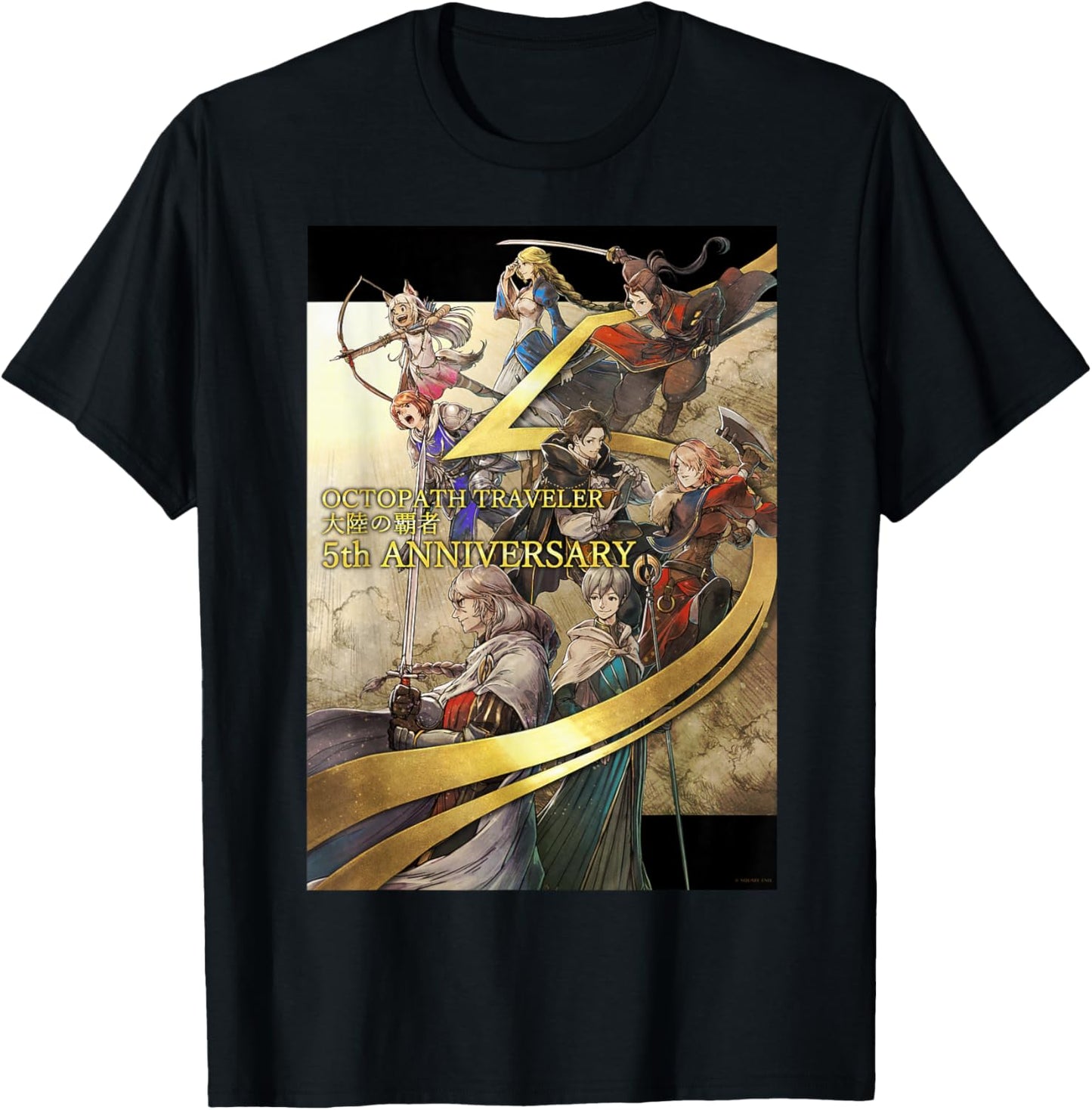 OCTOPATH Traveler: COTC - 5th Anniversary T-Shirt - T-Shirt | Black