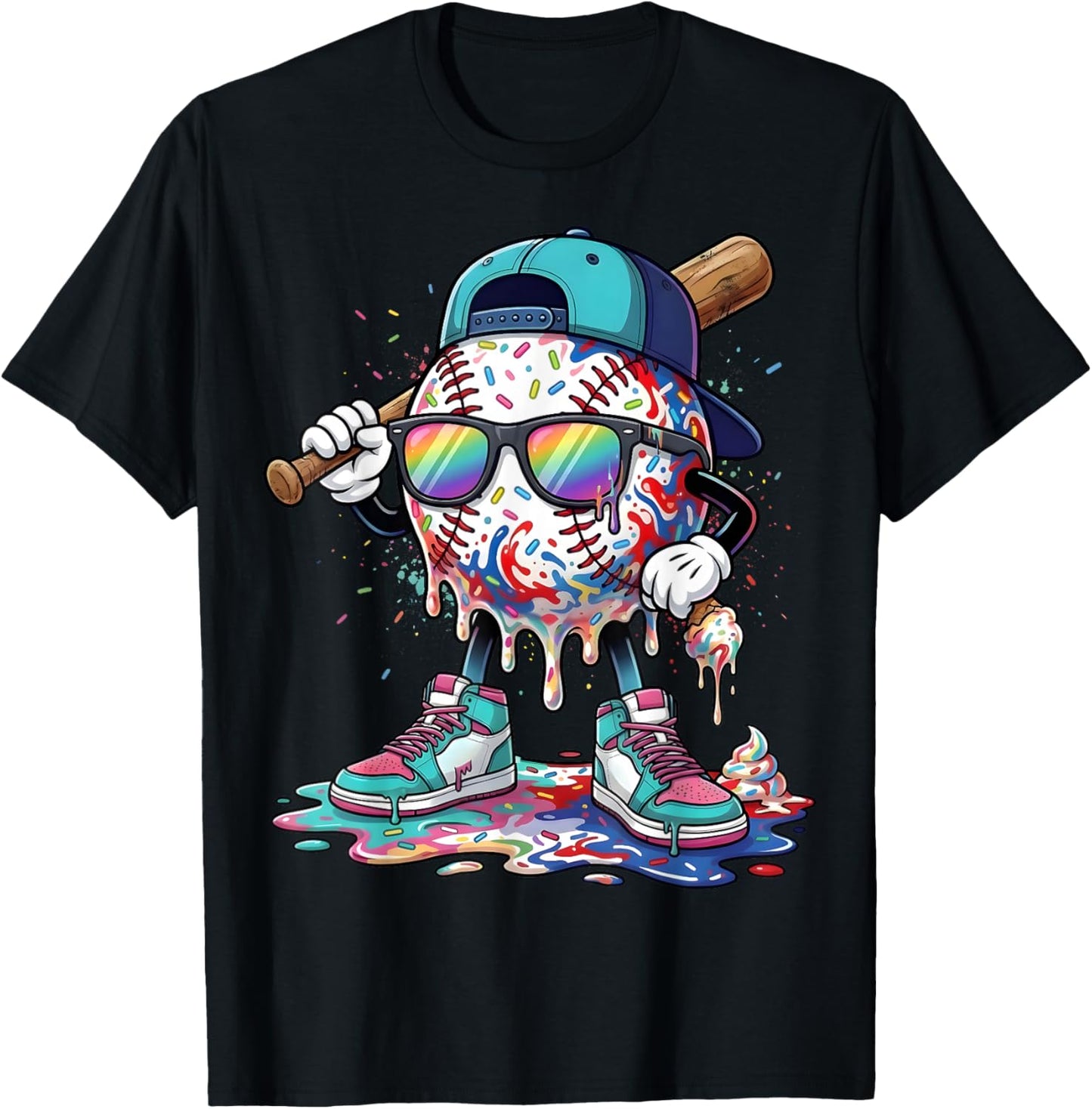 Funny Baseball Life Style 101 Apparel Baseball Drip Boys Kid T-Shirt - T-Shirt | Black