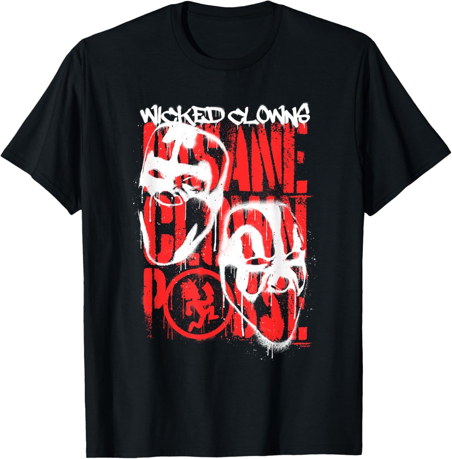 ICP Spray Painted Wicked Clowns Graffiti Hip Hop T-Shirt - T-Shirt | Black