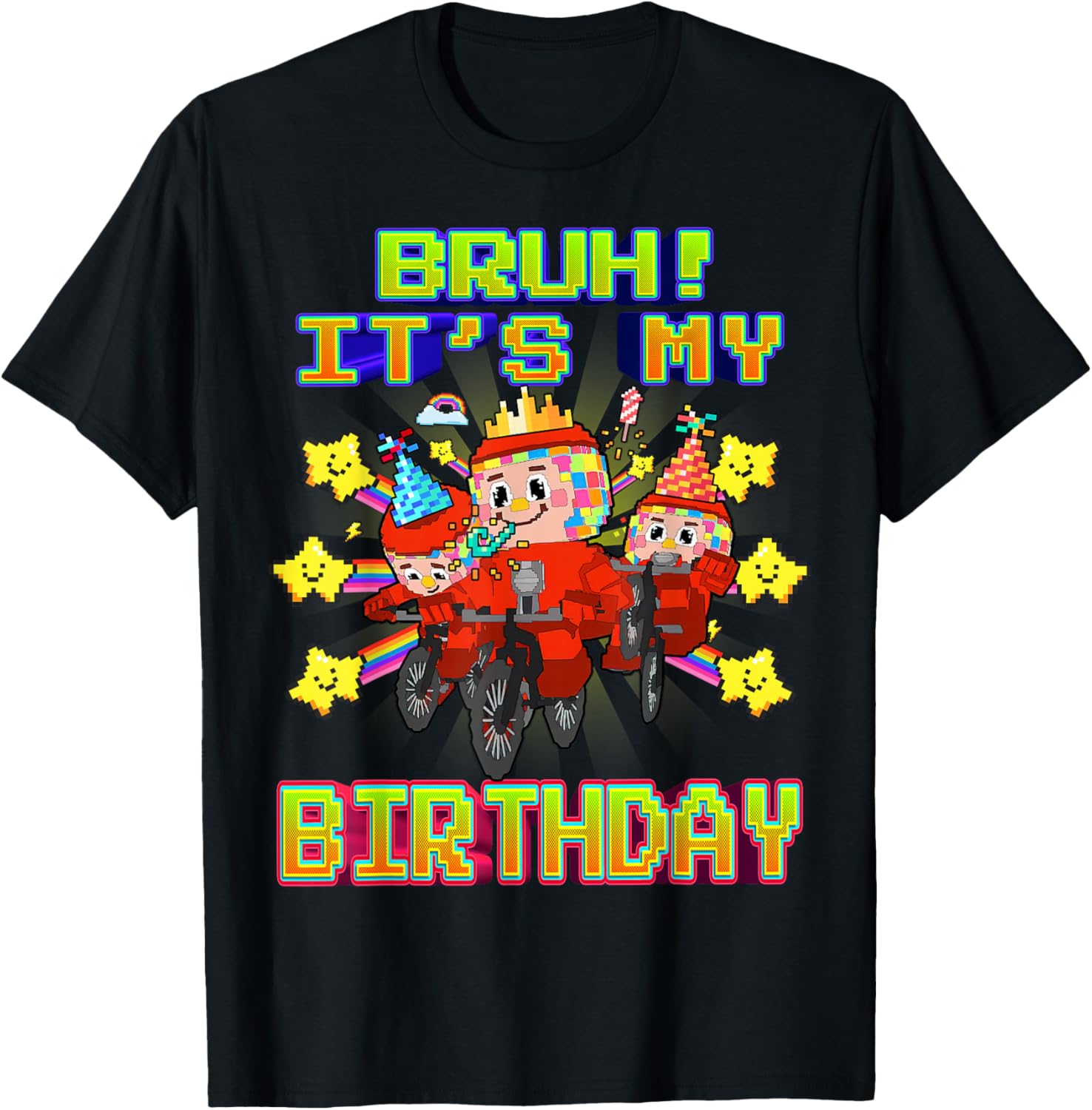 Bruh It's My Birthday Funny Los Chicleteira Brainrot Meme T-Shirt - T-Shirt | Black