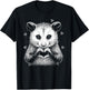 Cute Possum Heart Hands Love Animal Valentine Aesthetic T-Shirt - T-Shirt | Black