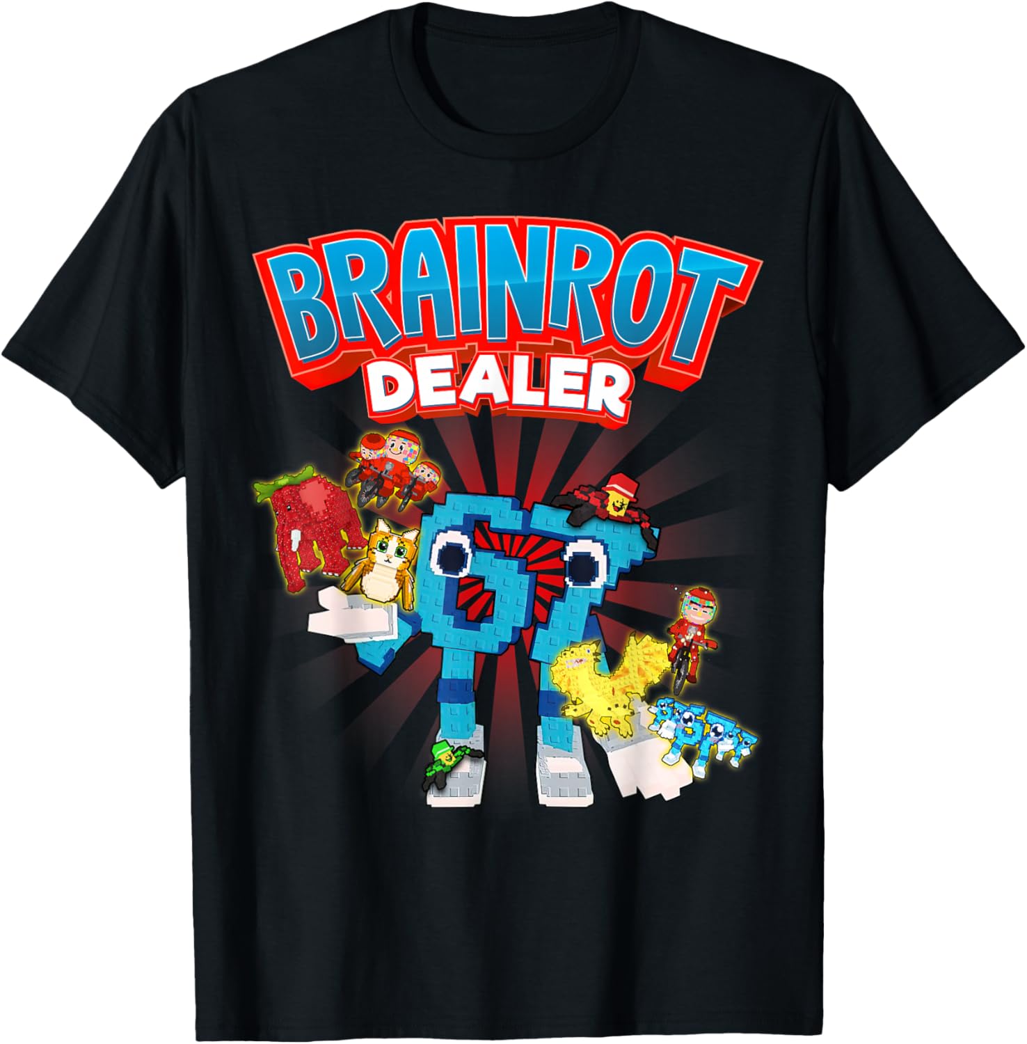 Brainrot Dealer Funny Every Brainrots for Boys Kids Teens T-Shirt - T-Shirt | Black
