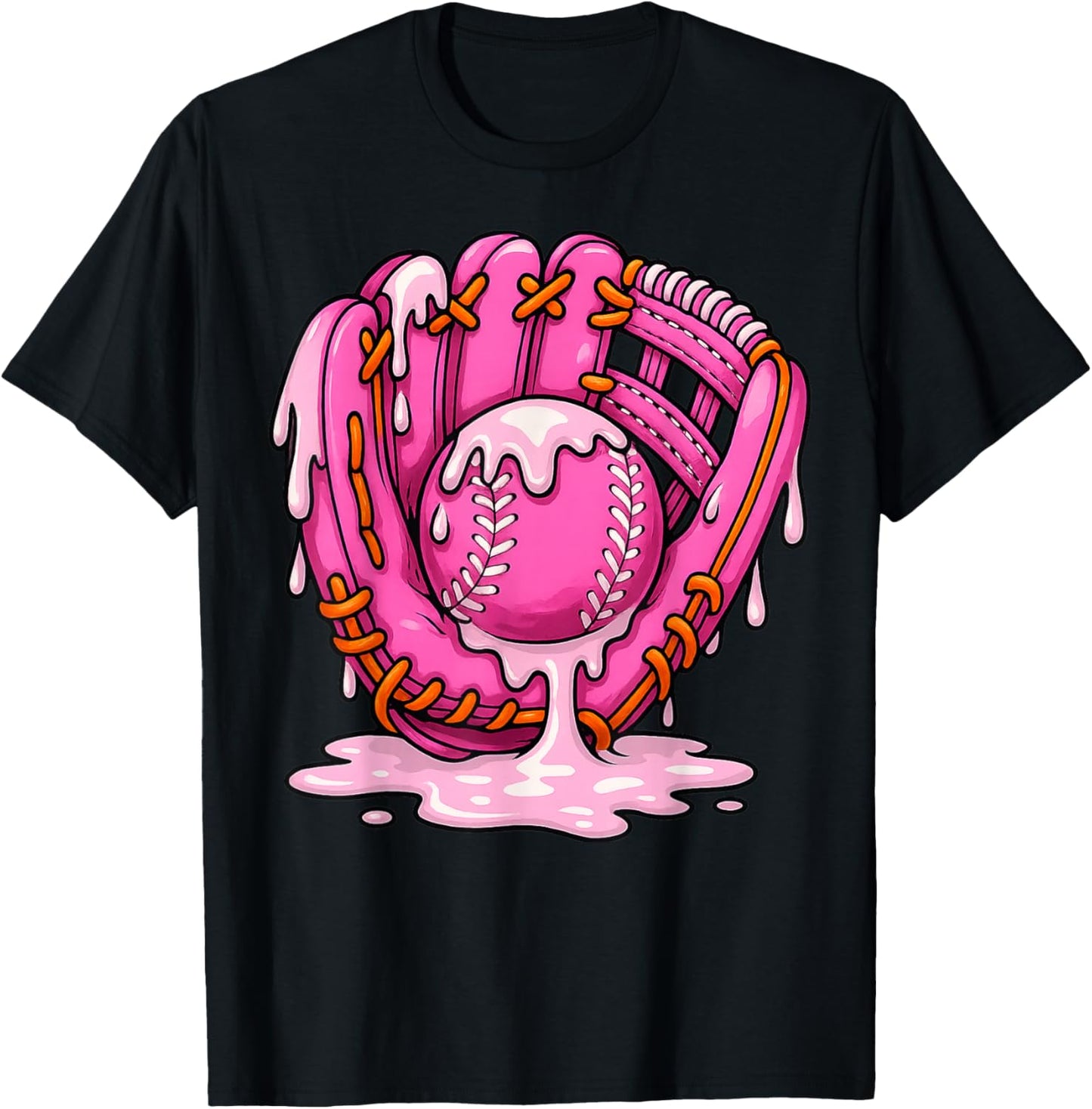 Baseball Drip Team for Boys and Girls Ice Cream Cool T-Shirt - T-Shirt | Black