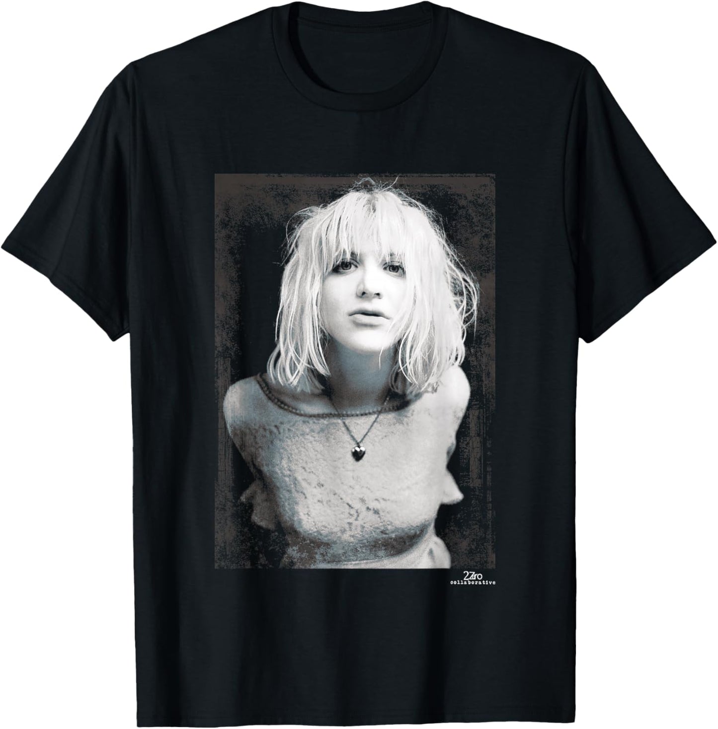 Hole Singer Courtney Love Portrait by Phil Nicholls T-Shirt - T-Shirt | Black