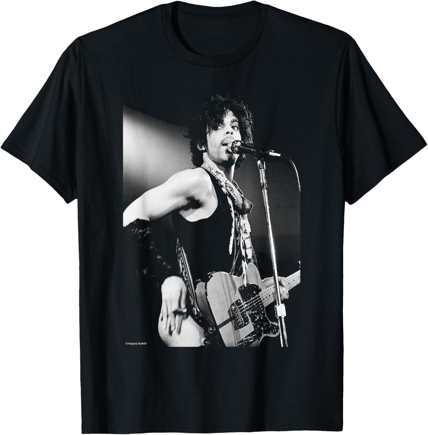 Prince Amsterdam 1981 Purple Rain Guitar by Virginia Turbett T-Shirt - T-Shirt | Black