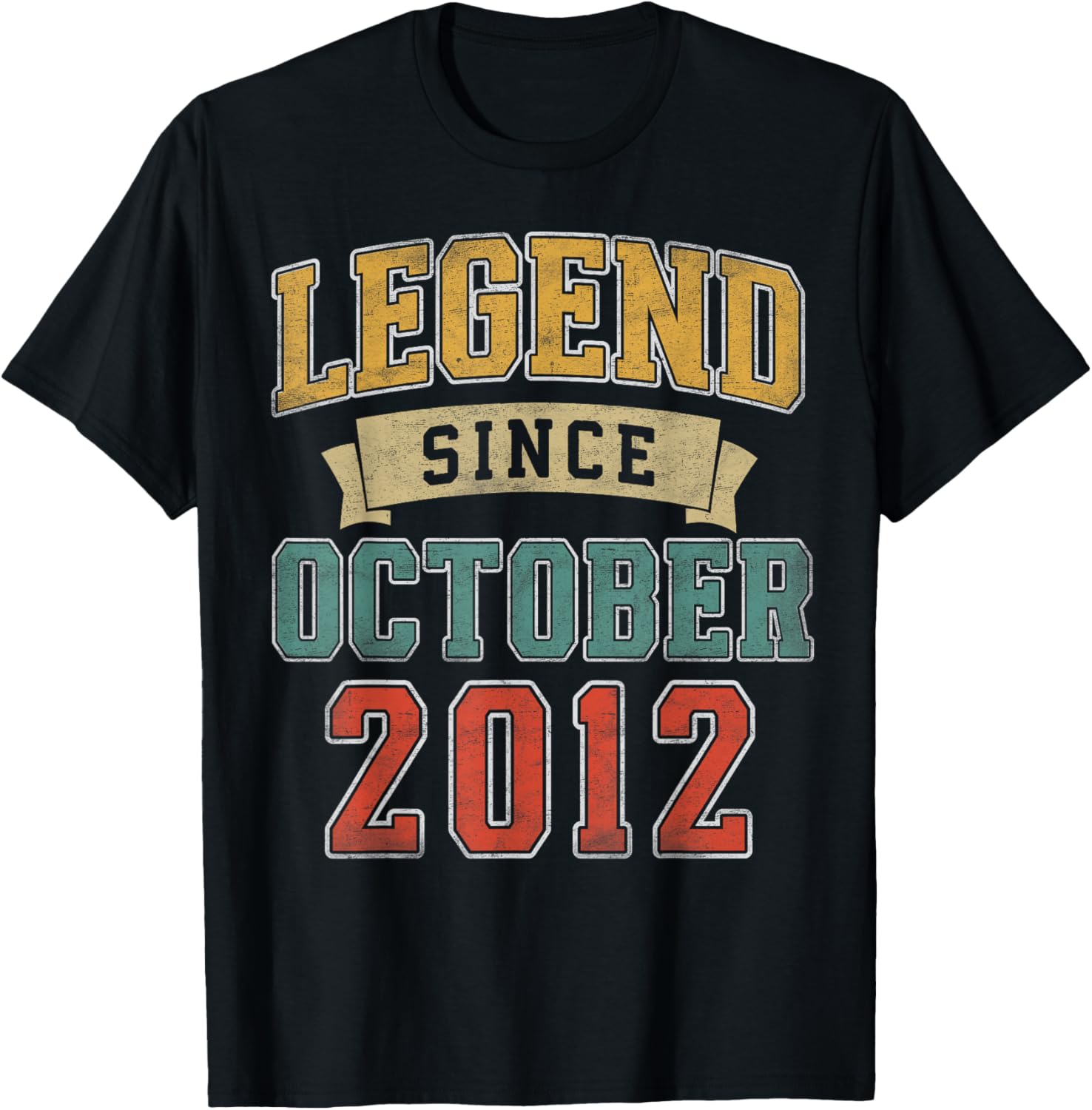 Legend October 2012 13th Birthday Boy Girl 13 Year Old T-Shirt - T-Shirt | Black
