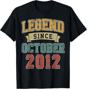 Legend October 2012 13th Birthday Boy Girl 13 Year Old T-Shirt - T-Shirt | Black