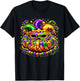 King Cake Golden Beads Mask Feathers Mardi Gras 2026 T-Shirt - T-Shirt | Black