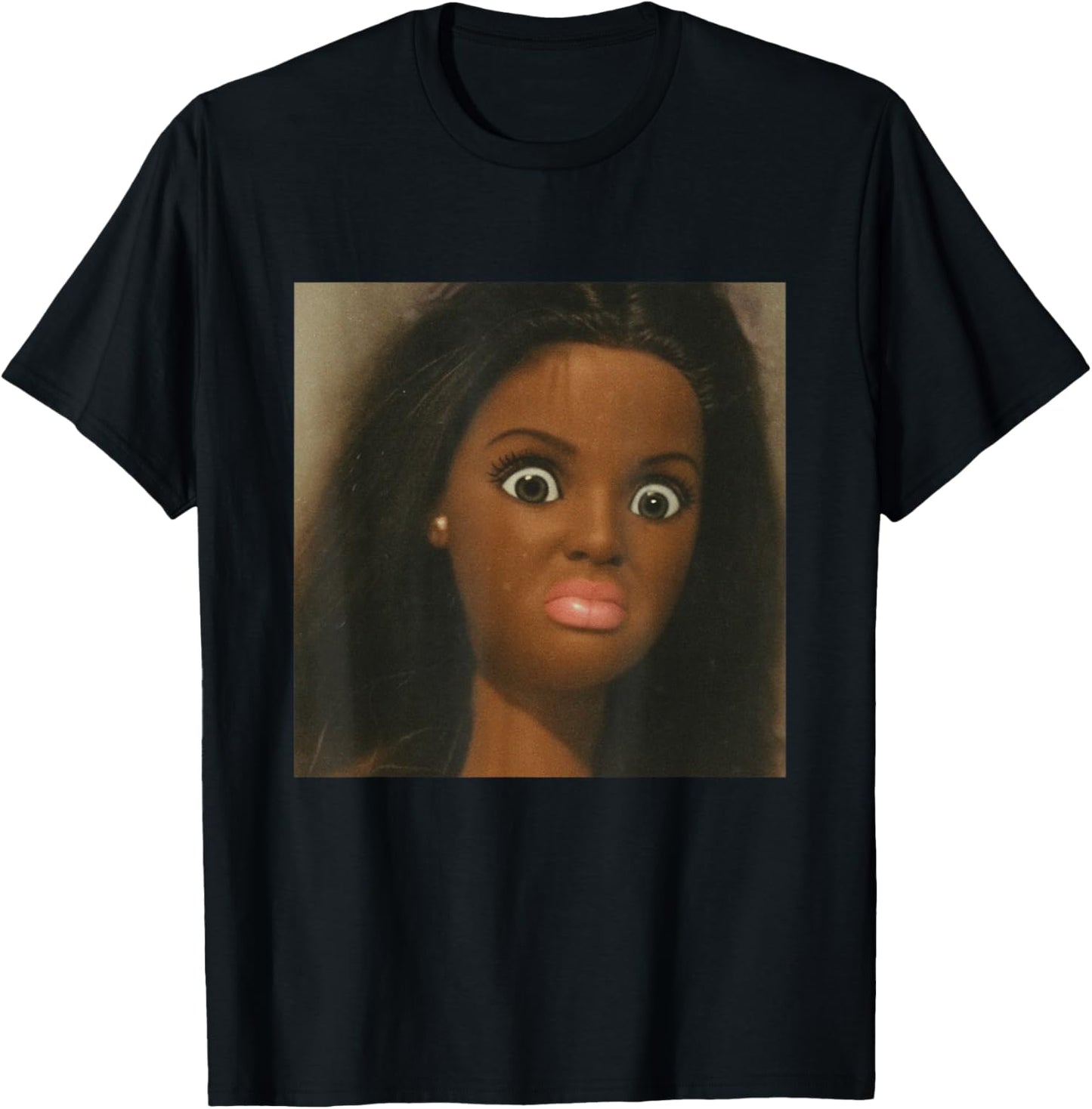 Funny African American Disgusted Black Doll Face Meme T-Shirt - T-Shirt | Black