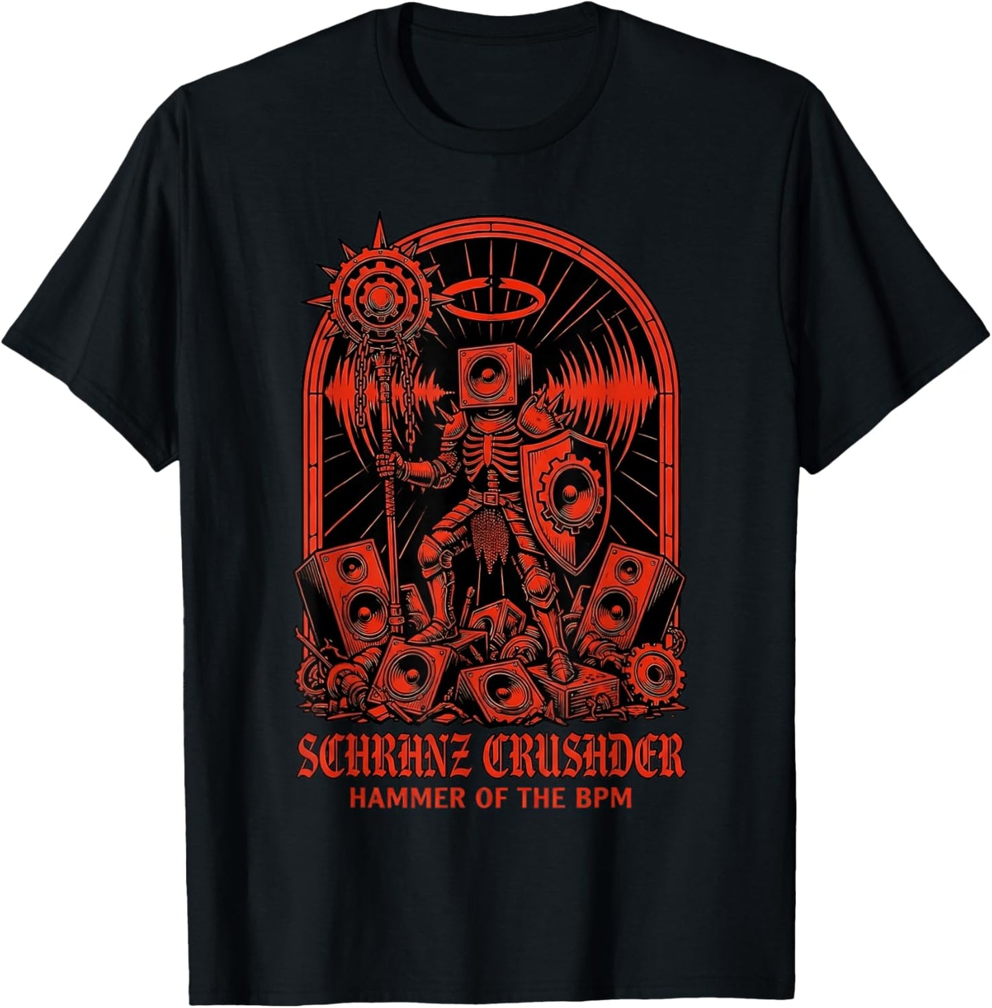 Hard Techno Schranz Crusader BPM T-Shirt - T-Shirt | Black