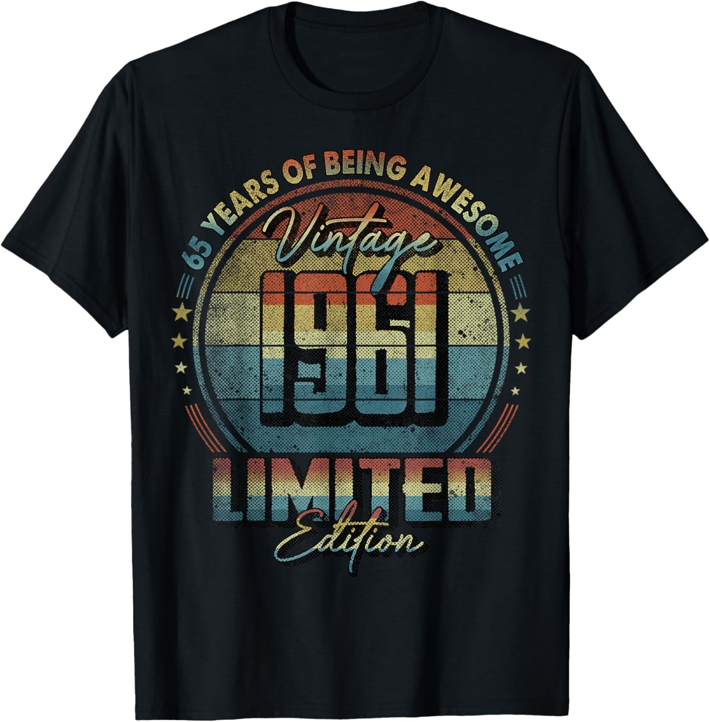 Vintage 1961 Limited Edition Shirt 65 Year Old 65th Birthday T-Shirt - T-Shirt | Black