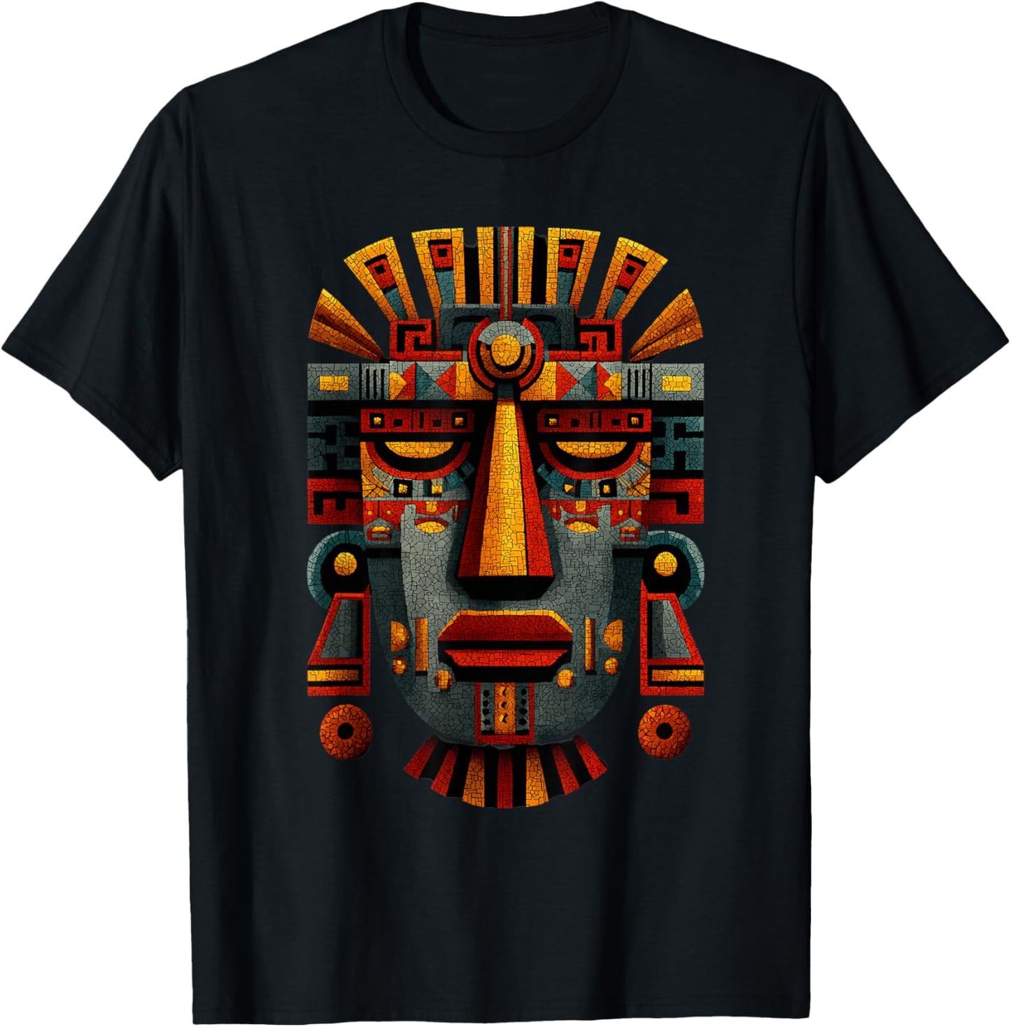 Aztec Toltec Inca Maya Mexican Feathered Mayan Indigenous T-Shirt - T-Shirt | Black