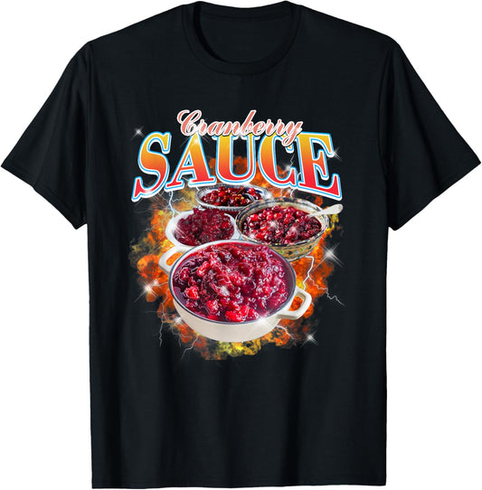 Thanksgiving Cranberry Sauce Bootleg 90's Rap Rock Vintage T-Shirt - T-Shirt | Black
