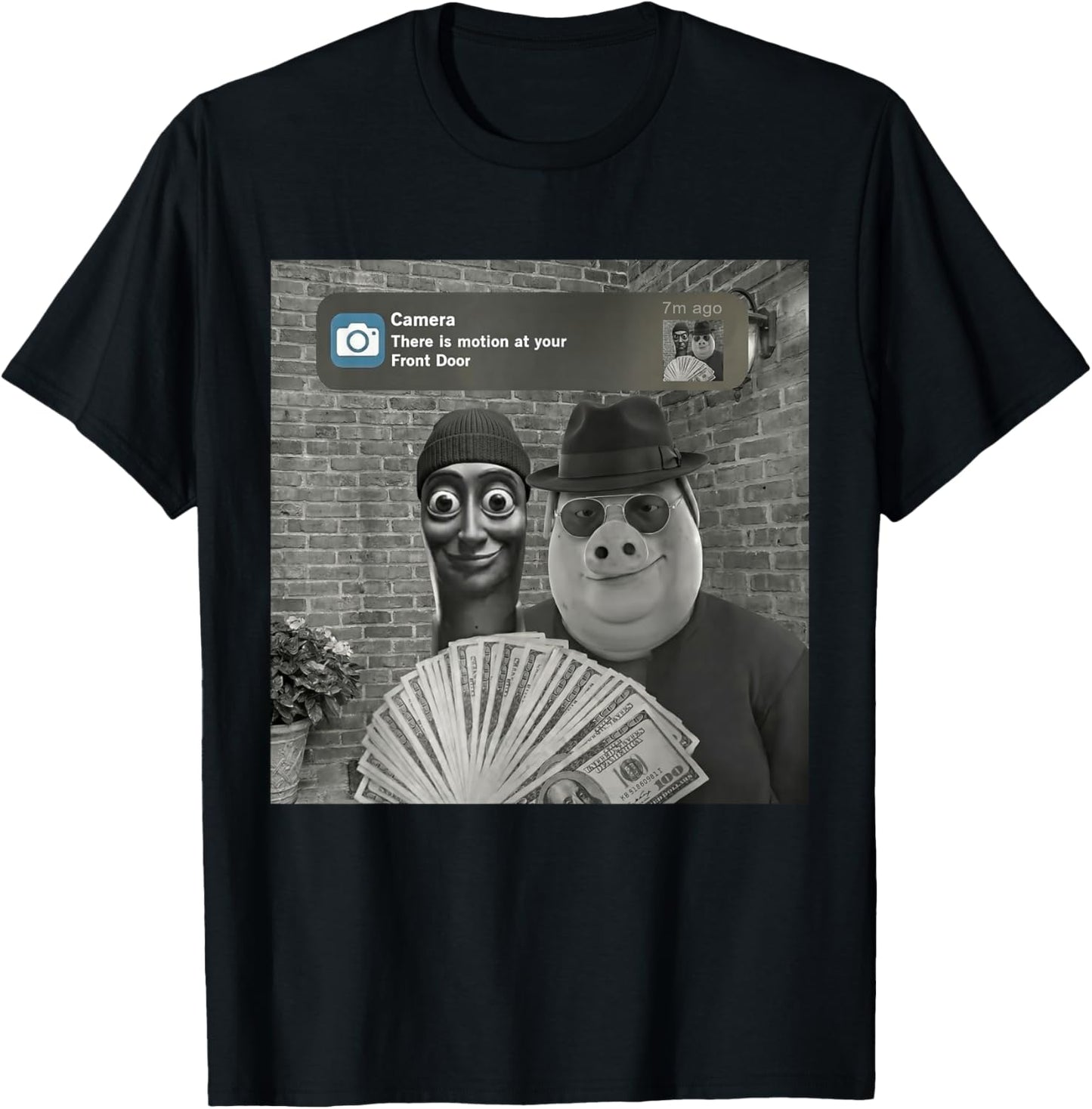 Tung Tung Tung Sahur John Pork Funny Meme Italian Brainrot T-Shirt - T-Shirt | Black