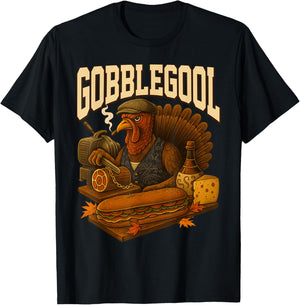 Gobblegool Turkey Gobble Gool Thanksgiving Retro T-Shirt - T-Shirt | Black