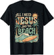 All I Need Jesus and The Beach Retro Surfer Christian T-Shirt - T-Shirt | Black