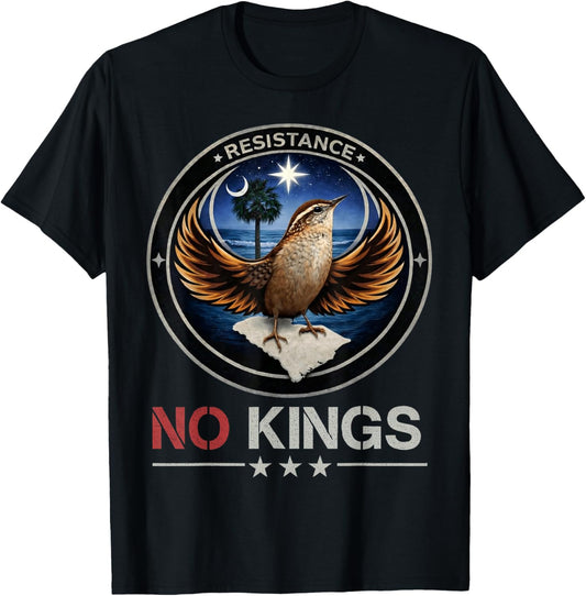 South Carolina SC Rebel Bird Alliance Resistance No Kings T-Shirt - T-Shirt | Black