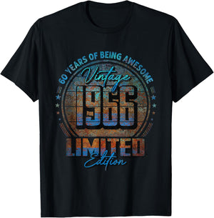 Vintage 1966 Limited Edition Shirt 60 Year Old 60th Birthday T-Shirt - T-Shirt | Black