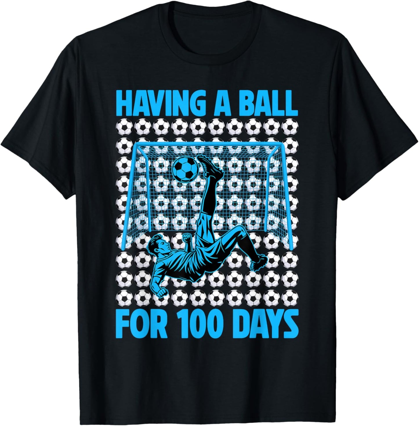 Having A Ball for 100 Days of School Soccer Lovers Boys Kids T-Shirt - T-Shirt | Black