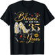 Blessed by God for 35 Years Old Women 35th Birthday Queen T-Shirt - T-Shirt | Black