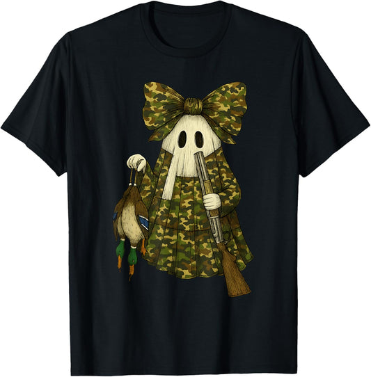 Hunting Camo Ghost Patchwork Duck Hunting Coquette T-Shirt - T-Shirt | Black