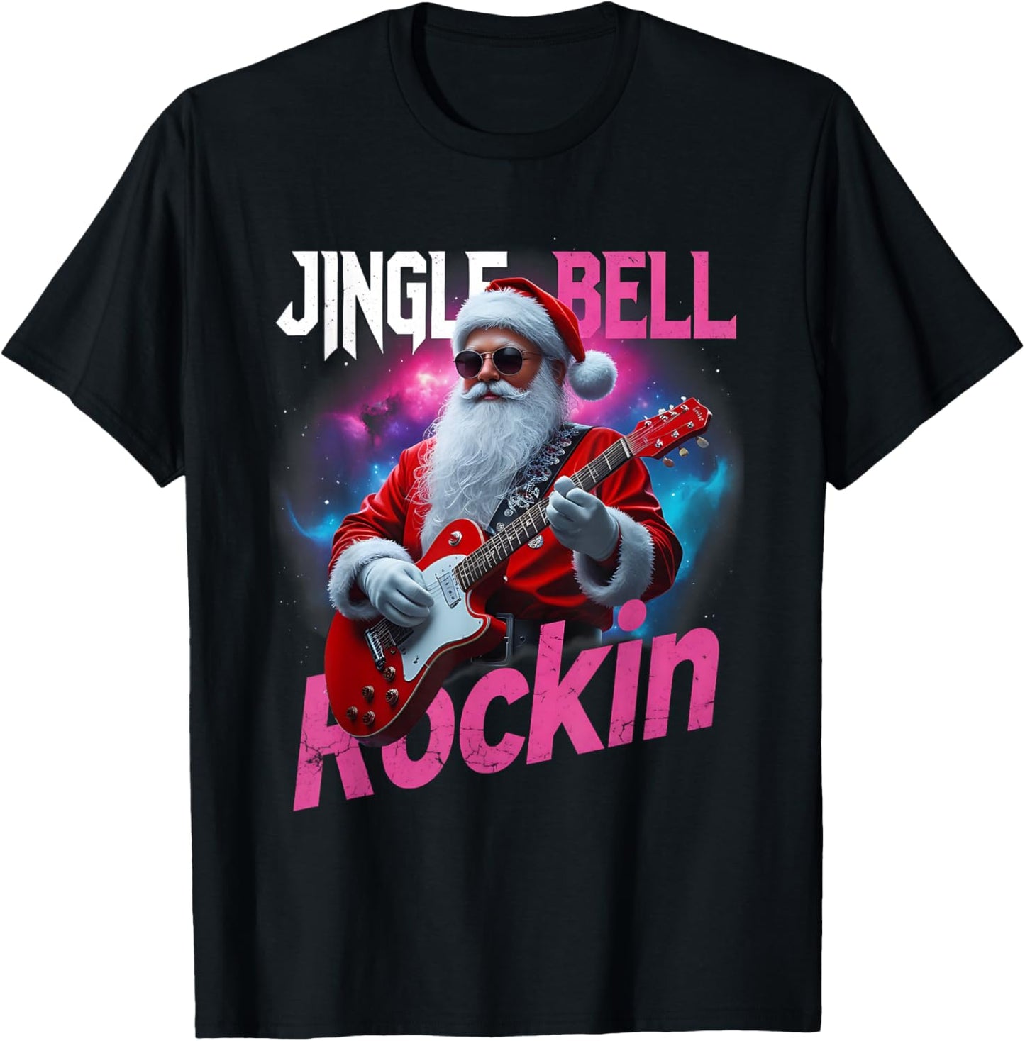 Christmas Music Lovers Santa Jingle Bell Rock Trending T-Shirt - T-Shirt | Black
