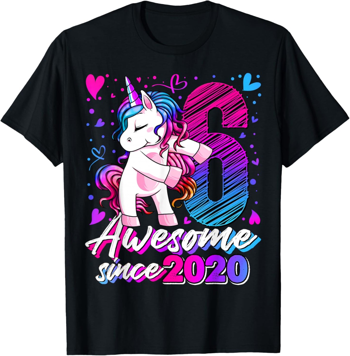 6th Birthday Shirt Girl 6 Year Old Gifts 6 Birthday Girl T-Shirt - T-Shirt | Black