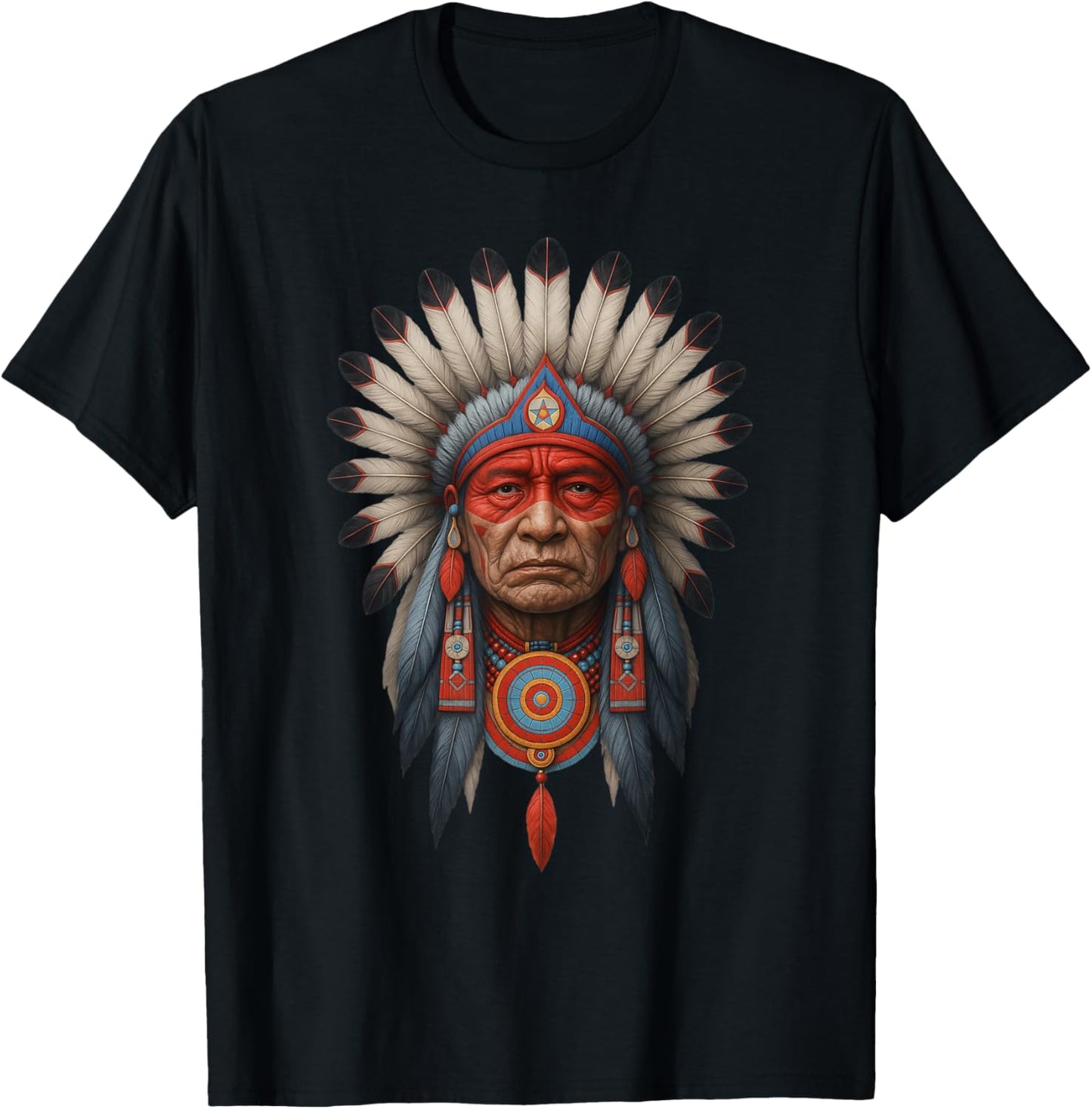 Native American Navajo Headdress Chief T-Shirt - T-Shirt | Black