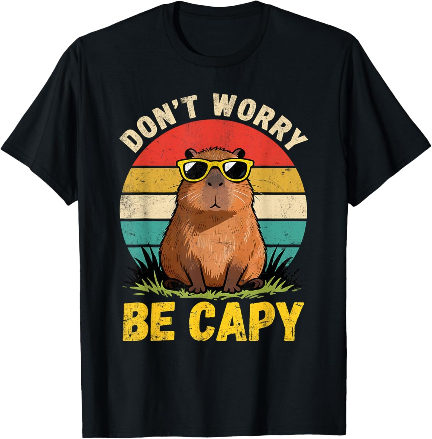 Toddler Don't Worry Be Capy Cute Capybara Birthday Kids T-Shirt - T-Shirt | Black