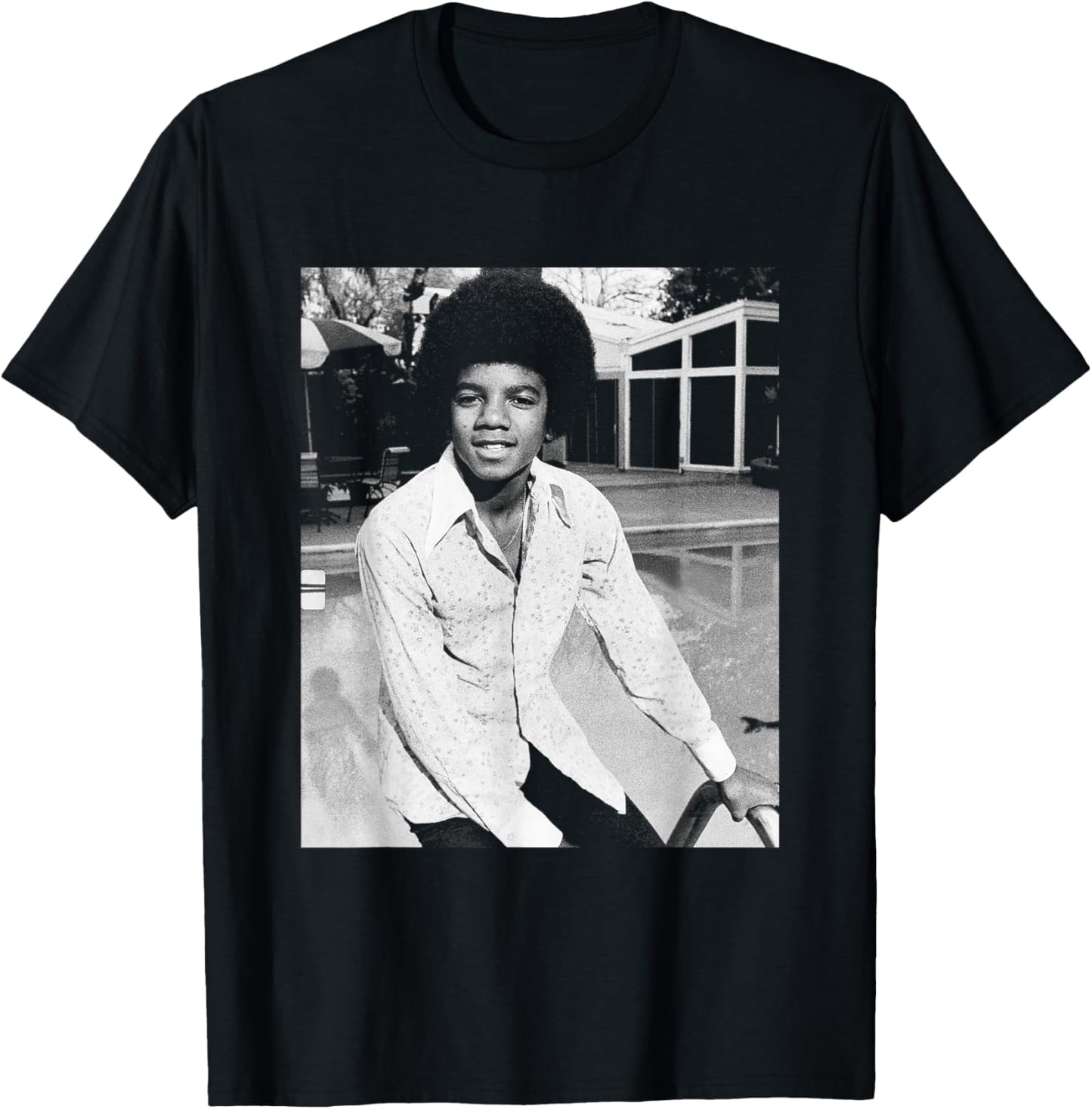 Michael Jackson at LA Home The Jackson 5 1975 T-Shirt - T-Shirt | Black