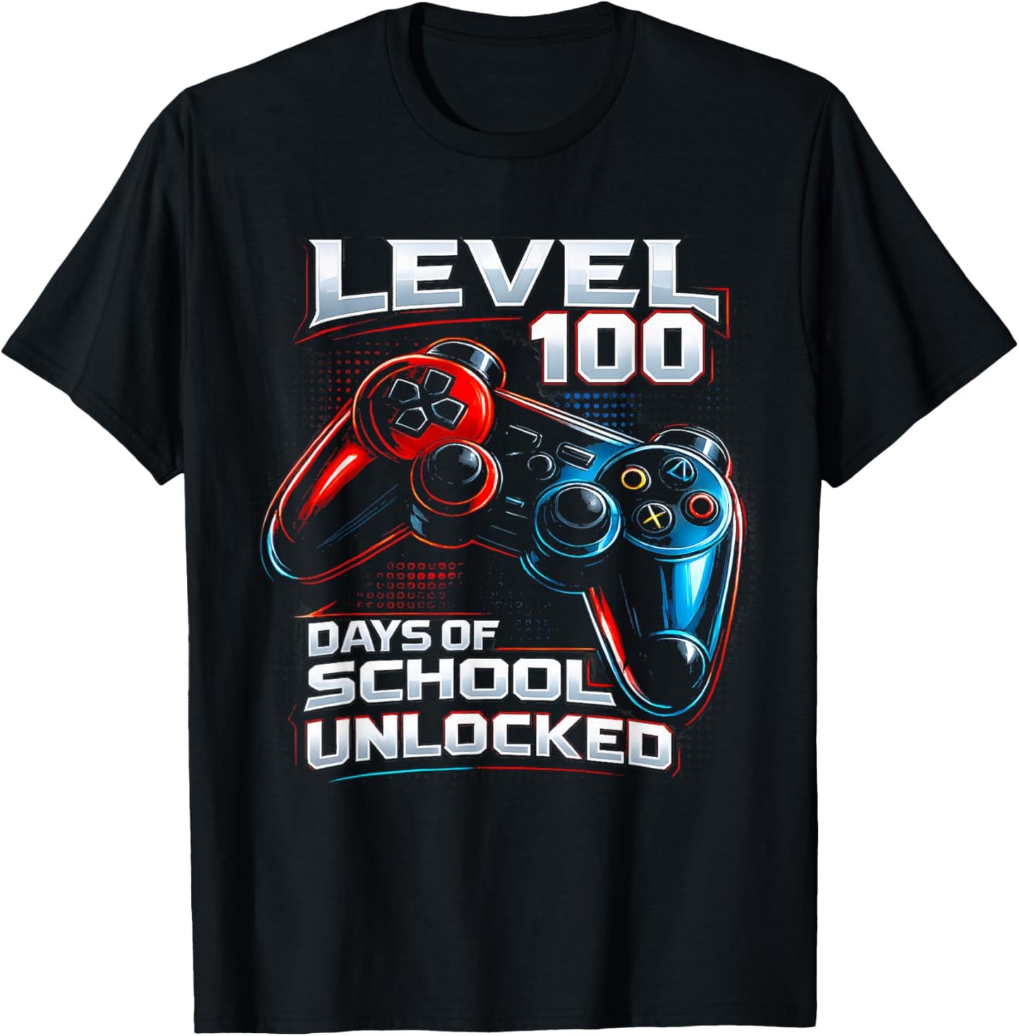 Level 100 Days of School Unlocked Gamer Video Games Boys T-Shirt - T-Shirt | Black