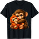 Punch Monkey with Teddy Bear Cuddling Viral Internet Meme T-Shirt - T-Shirt | Black