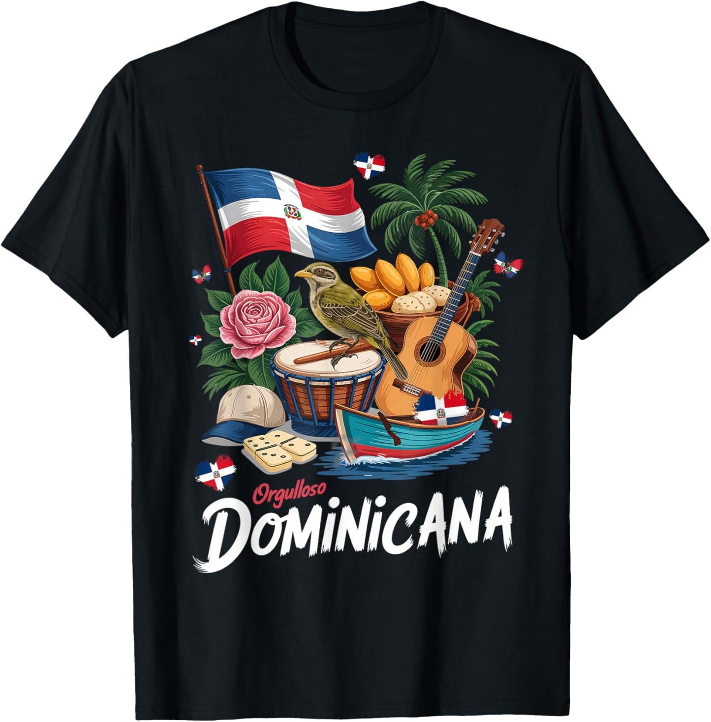 Dominicana Costume Idea Dominican Republic Flag T-Shirt - T-Shirt | Black
