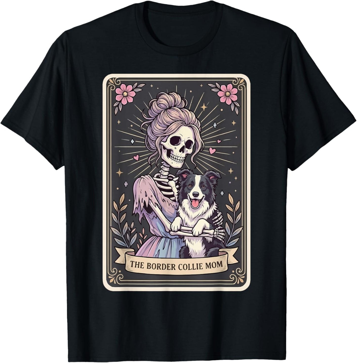 The Border Collie Mom Tarot Card T-Shirt - T-Shirt | Black