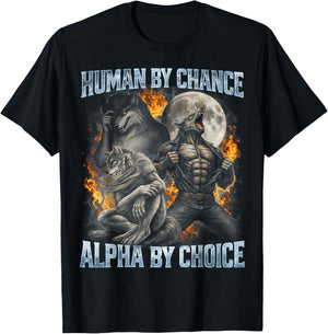 Alpha Wolf Meme T-Shirt - T-Shirt | Black