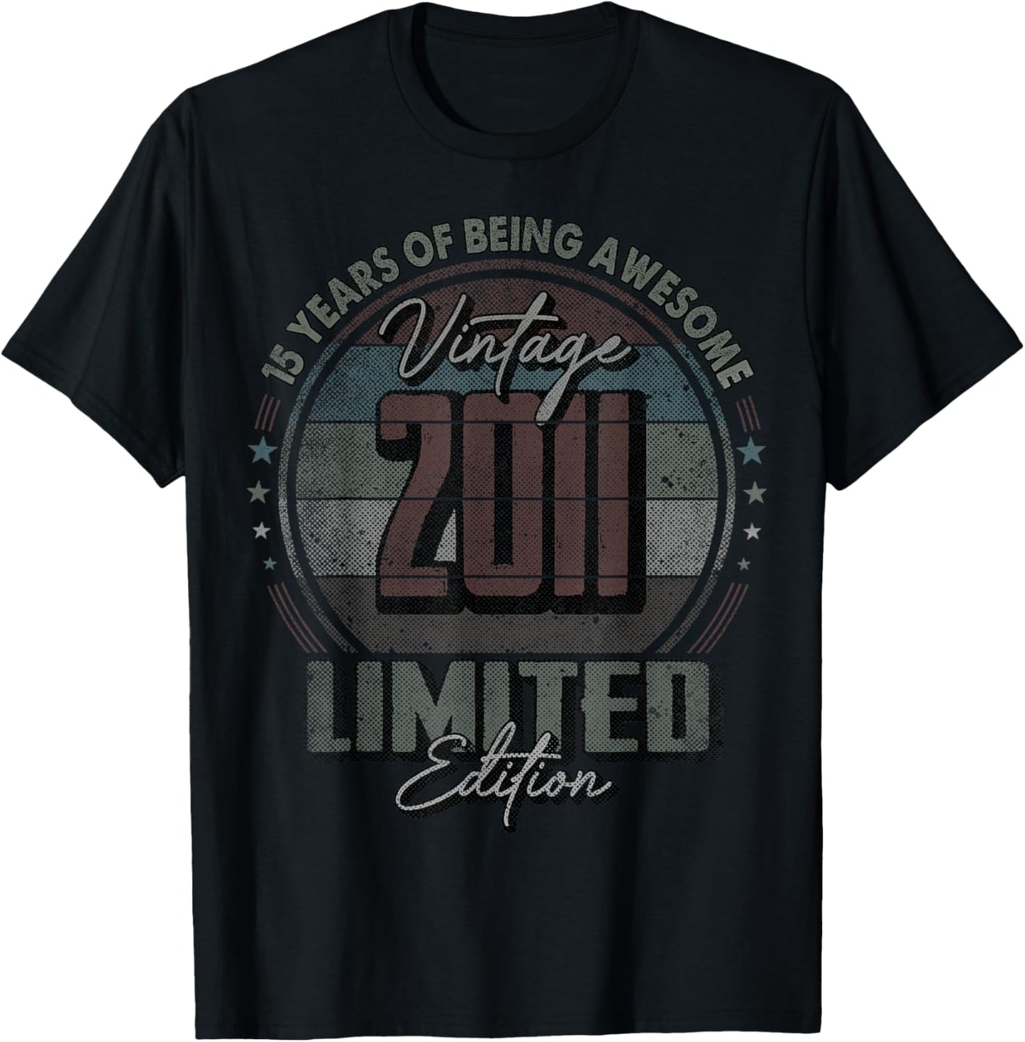Vintage 2011 Limited Edition Shirt 15 Year Old 15th Birthday T-Shirt - T-Shirt | Black