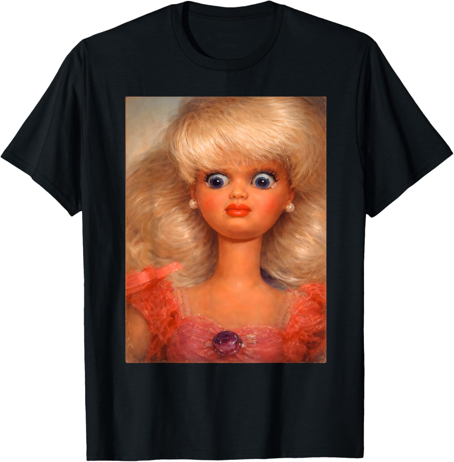 Distressed Doll Face Meme T-Shirt - T-Shirt | Black