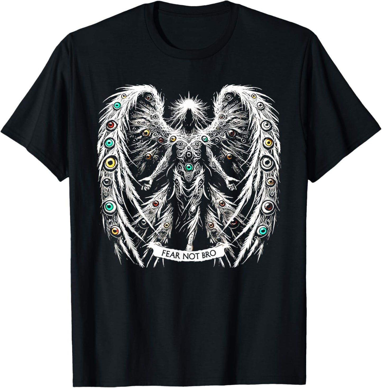 Fear Not Bro Seraphim Angel Biblical Christian Humor T-Shirt - T-Shirt | Black