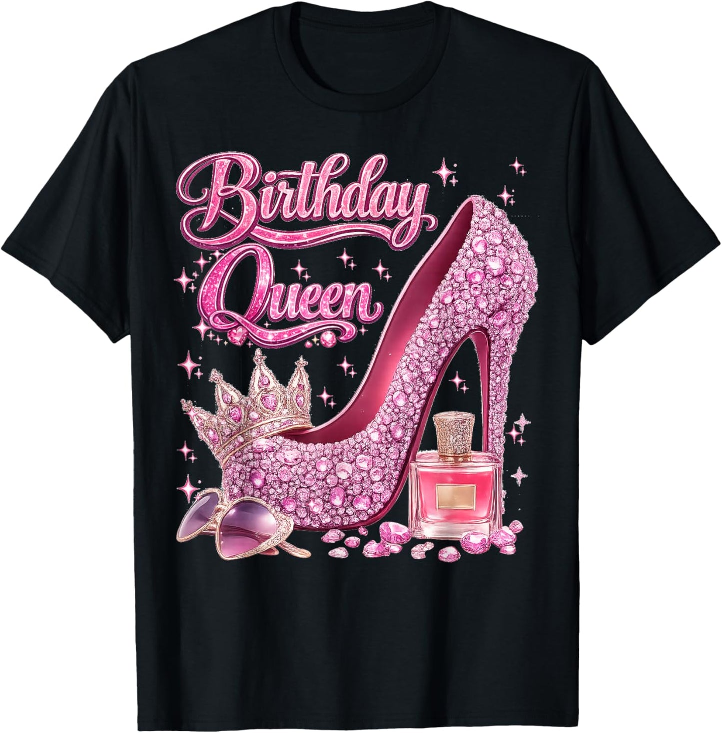 Birthday Queen Happy Birthday Party Girls Women T-Shirt - T-Shirt | Black