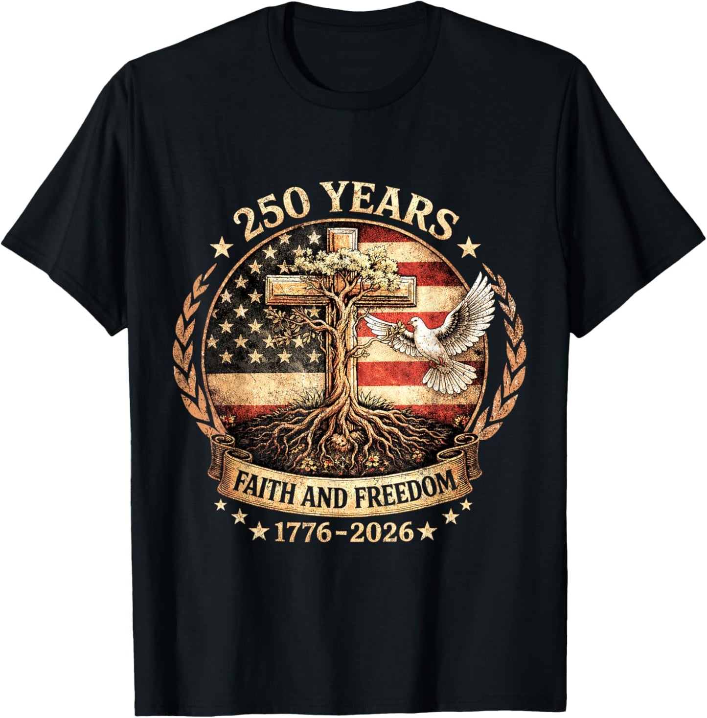 250 Years American 1776 2026 250th USA Birthday 4th of July T-Shirt - T-Shirt | Black