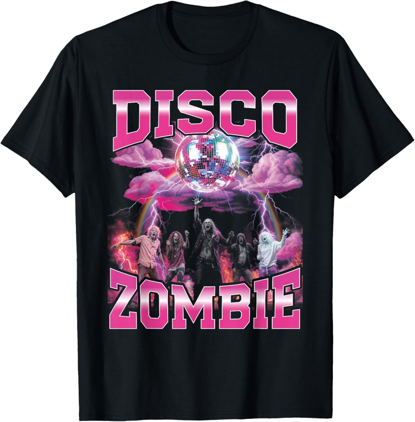 Disco Zombie Bootleg Funny 70s Party Bootleg Halloween T-Shirt - T-Shirt | Black