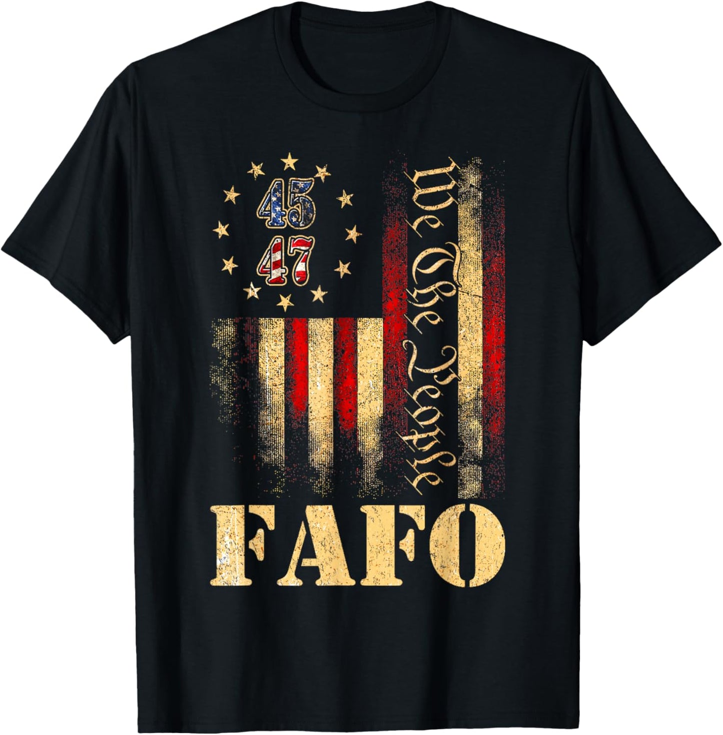 Funny Fafo Trump Fafo American USA T-Shirt - T-Shirt | Black