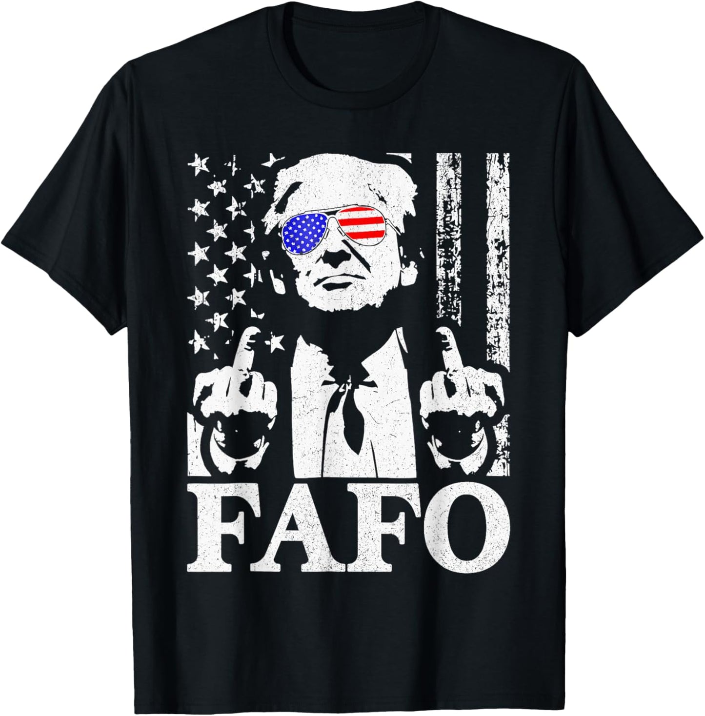Funny Fafo Trump Fafo American USA T-Shirt - T-Shirt | Black