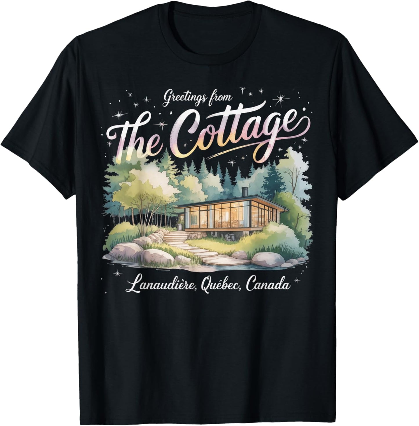 Greetings from The Cottage T-Shirt - T-Shirt | Black