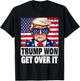 Funny Trump Won Get Over It American Flag, Iran - Trump 2026 T-Shirt - T-Shirt | Black